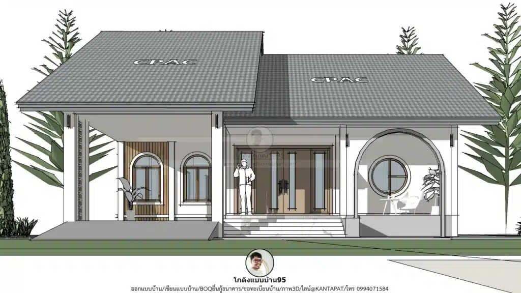 P-2647-แบบบ้านชั้นเดียว 3 ห้องนอน