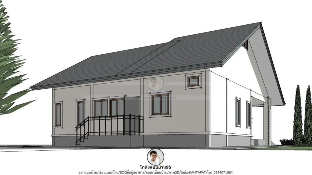 P-2647-แบบบ้านชั้นเดียว 3 ห้องนอน