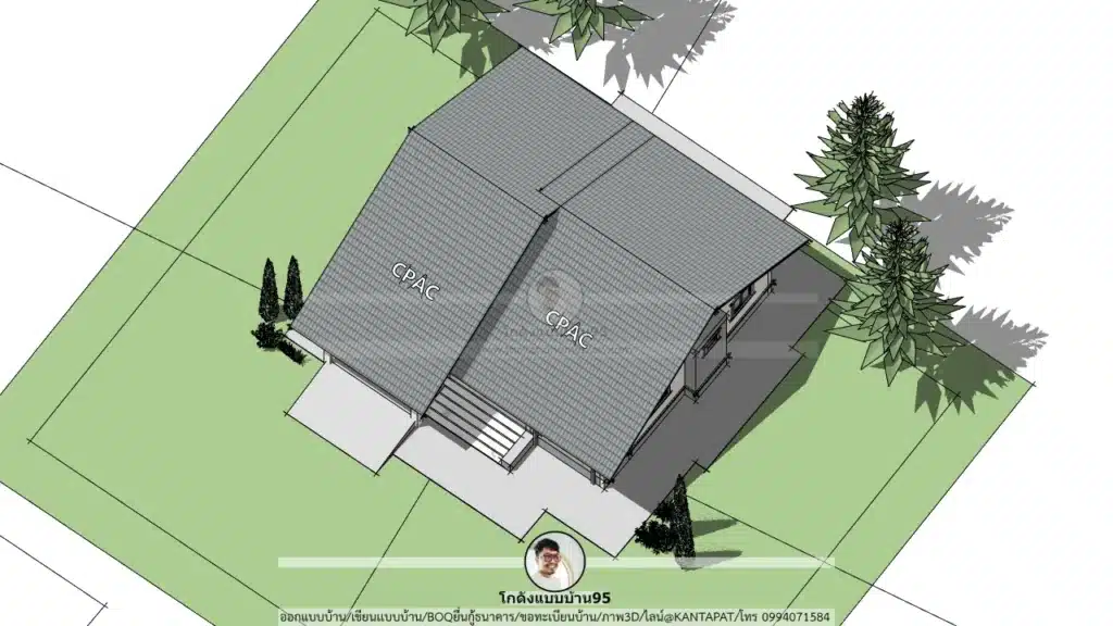 P-2647-แบบบ้านชั้นเดียว 3 ห้องนอน