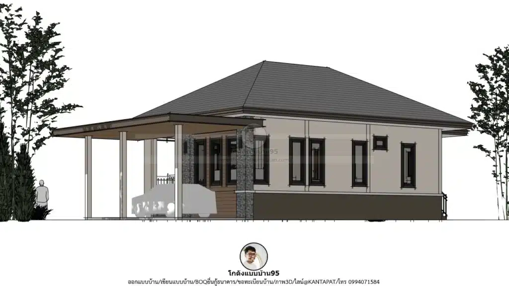 P-2641-บ้านชั้นเดียว 3 ห้องนอน