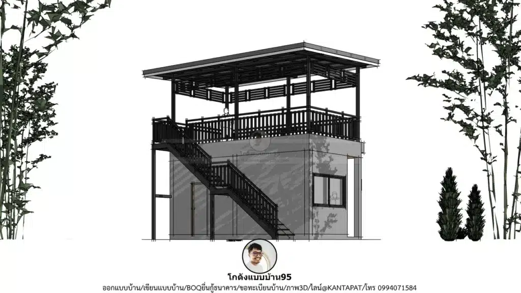 P2654-แบบบ้านมีดาดฟ้า