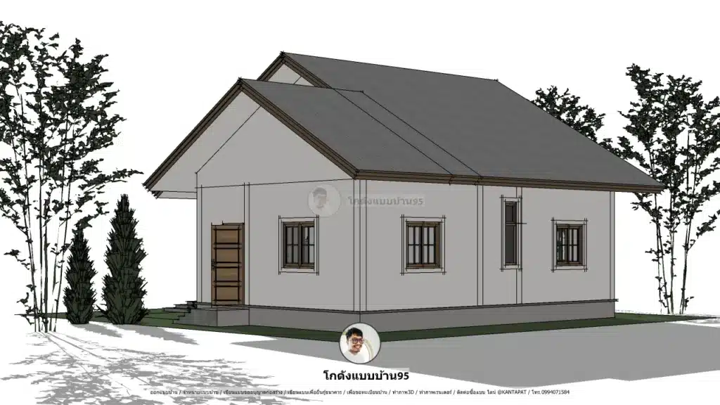 P-2481-บ้านชั้นเดียวสไตล์มินิมอล 2 ห้องนอน