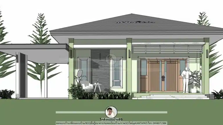 แบบบ้าน 2 ห้องนอน พร้อมที่จอดรถ แบบบ้าน P-2667