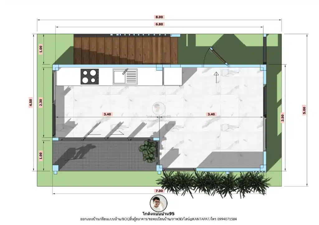 P2654-แบบบ้านมีดาดฟ้า