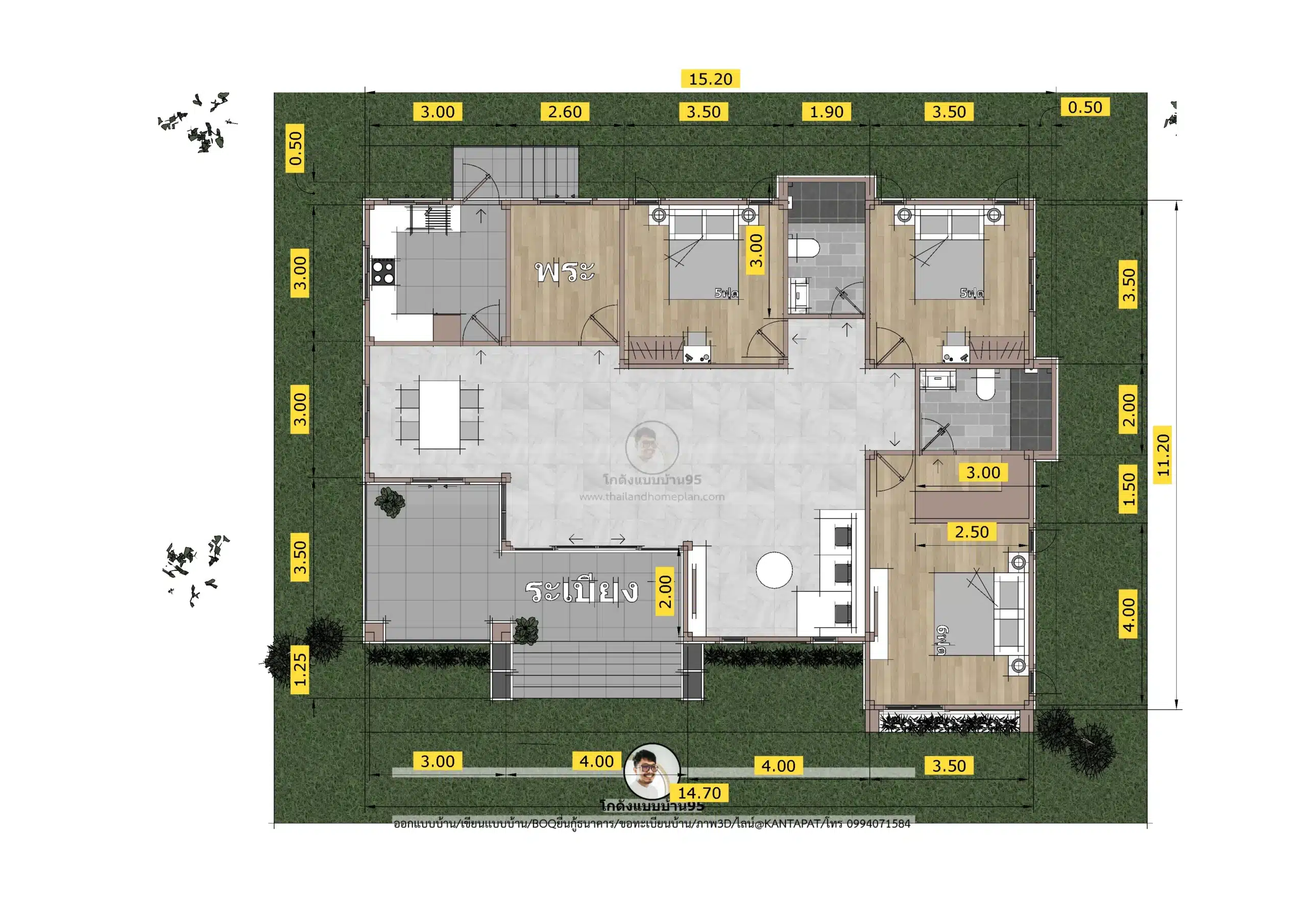 P-2701-บ้านชั้นเดียวสไตล์ปั้นหยาผสมจั่ว