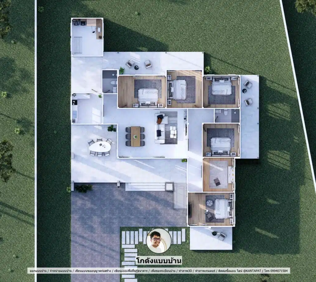 P2637-บ้านชั้นเดียว 5 ห้องนอน