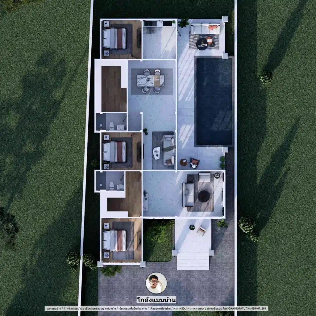 P-2695-บ้านชั้นเดียวสไตล์คอนเทมโพรารี