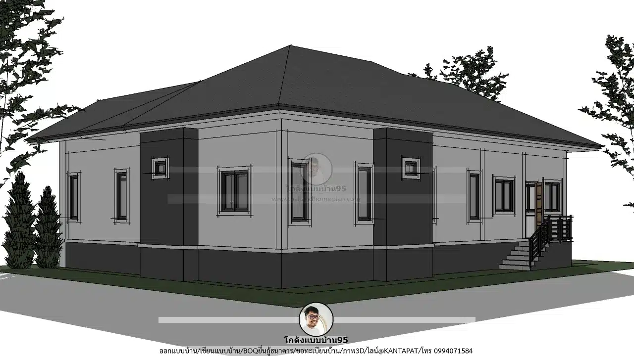 P-2701-บ้านชั้นเดียวสไตล์ปั้นหยาผสมจั่ว