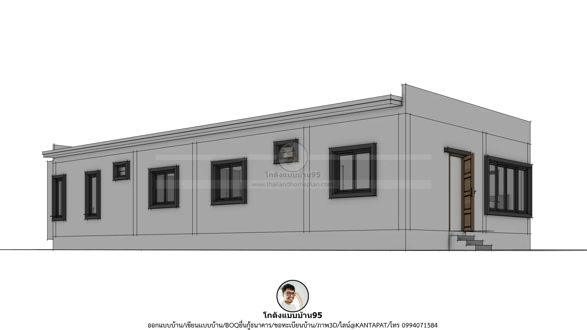 P-2751-บ้านชั้นเดียวทรงกล่อง