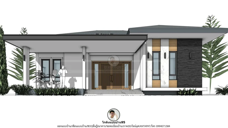 บ้านสไตล์คอนเทมโพรารี 2 ห้องนอน แบบบ้าน P-2756