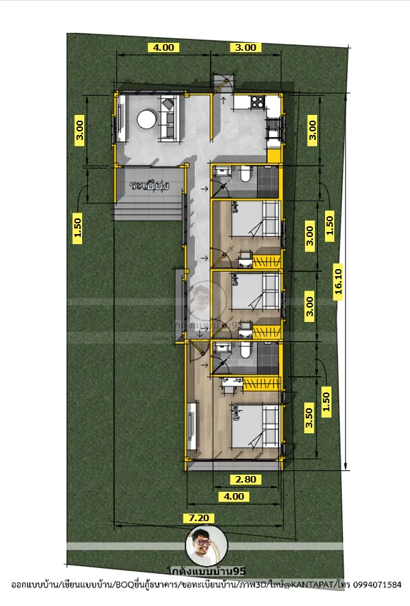 P-2751-บ้านชั้นเดียวทรงกล่อง