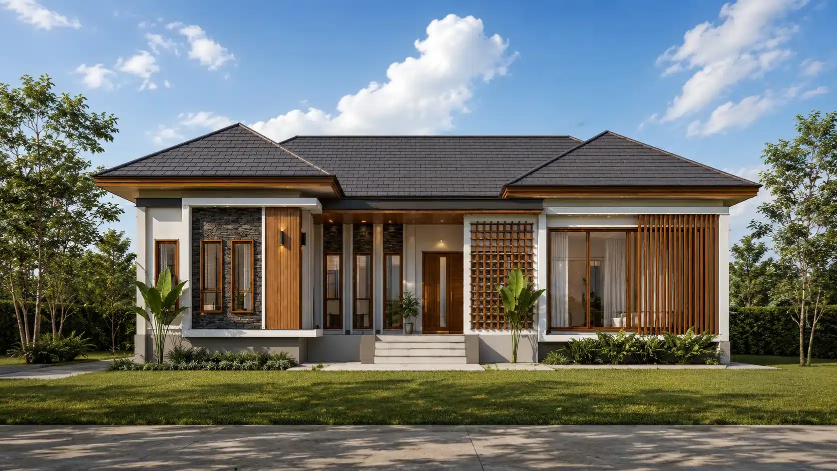 P-2524-บ้านชั้นเดียว พร้อมโรงจอดรถ