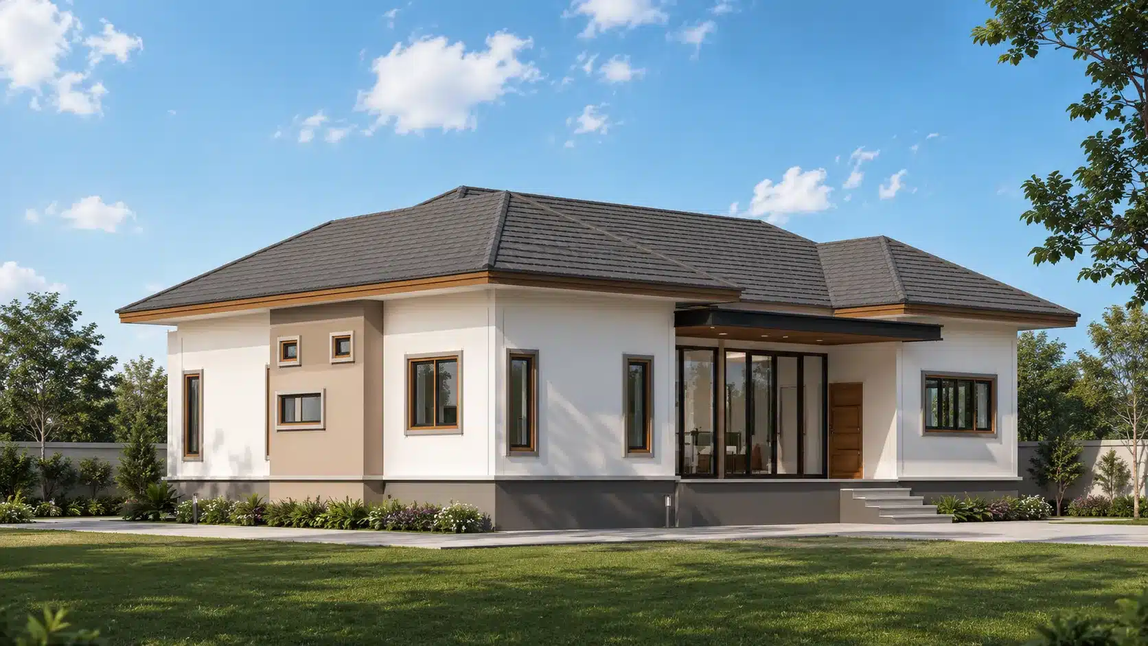 P-2524-บ้านชั้นเดียว พร้อมโรงจอดรถ