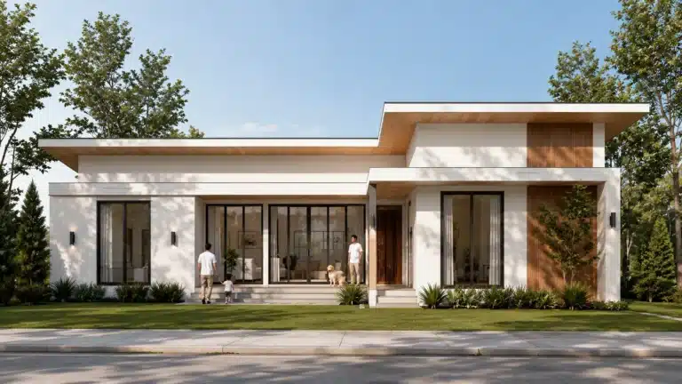 บ้านสไตล์โมเดิร์น 4 ห้องนอน 3 ห้องน้ำ แบบบ้านชั้นเดียว P-2575