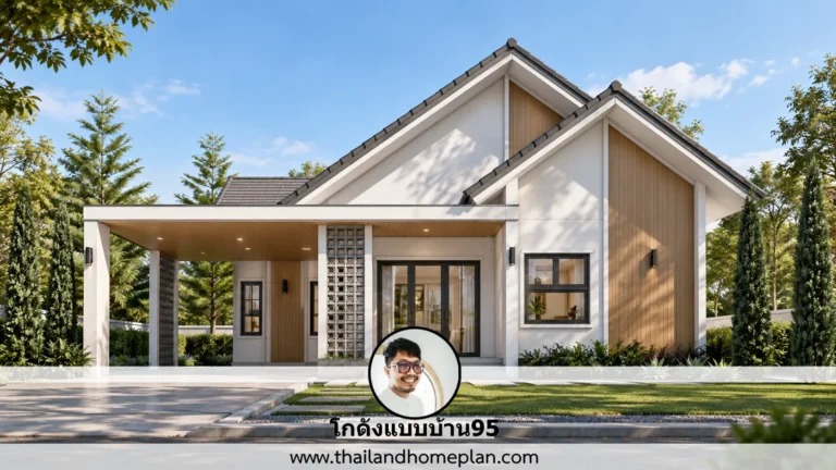 บ้านทรงจั่ว 3 ห้องนอน พร้อมที่จอดรถ แบบบ้านชั้นเดียว P-2793