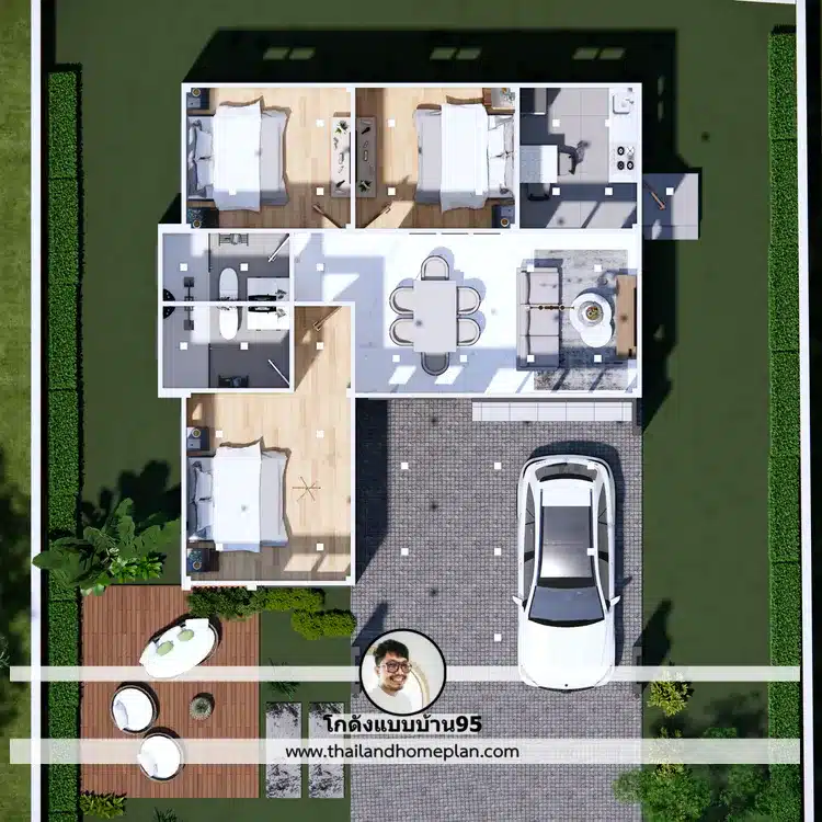 P-2772-บ้านชั้นเดียว 3 ห้องนอน