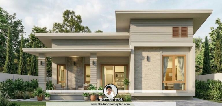 บ้านชั้นเดียว 3 ห้องนอน สไตล์โมเดิร์น แบบบ้าน P-2662